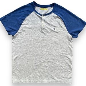 PRINCE & Fox Baseball Style Tee Navy/Gray Size Large